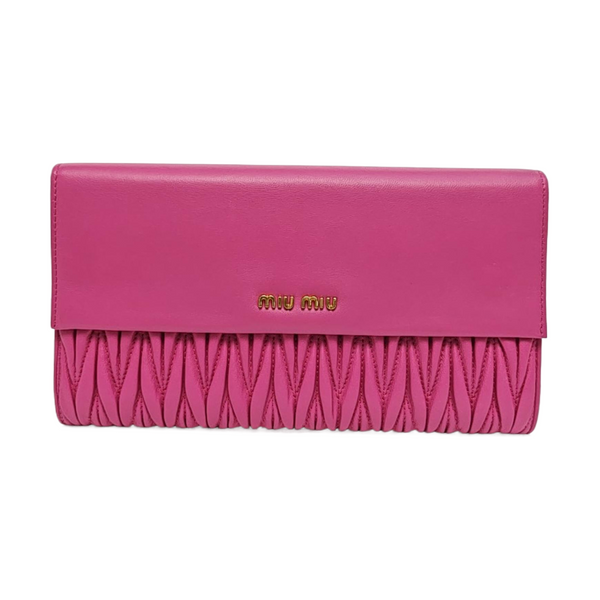 Flap Wallet Quilted Lambskin Red Wallet