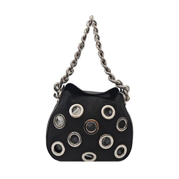 Calfskin Top Handle Bag Black