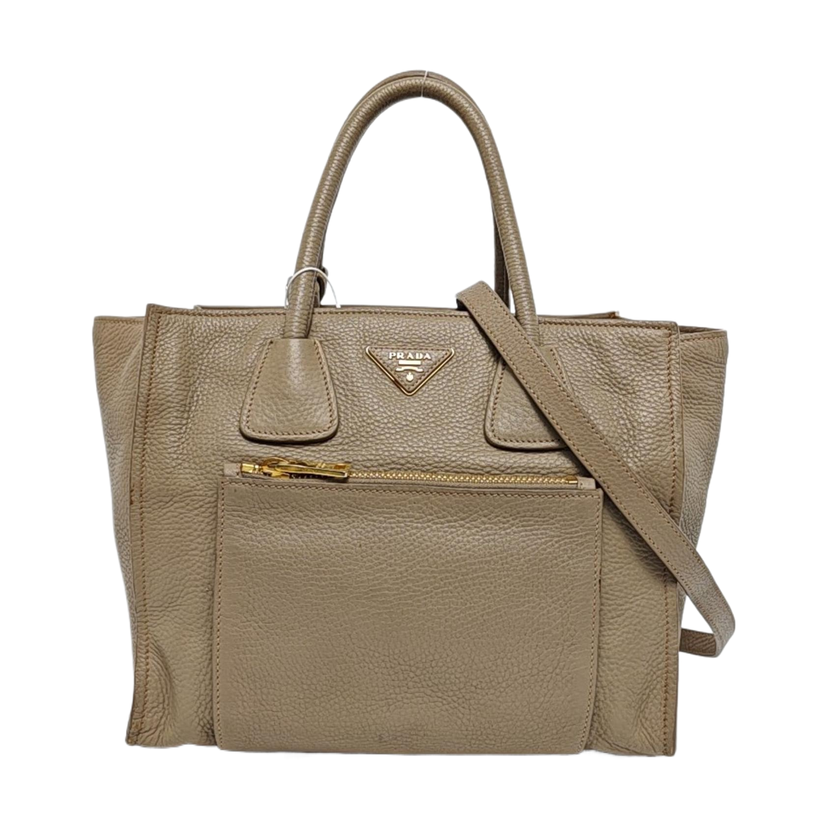 Galleria Zip Front Pocket Calfskin Gray
