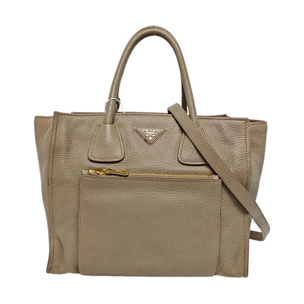 Galleria Zip Front Pocket Calfskin Gray
