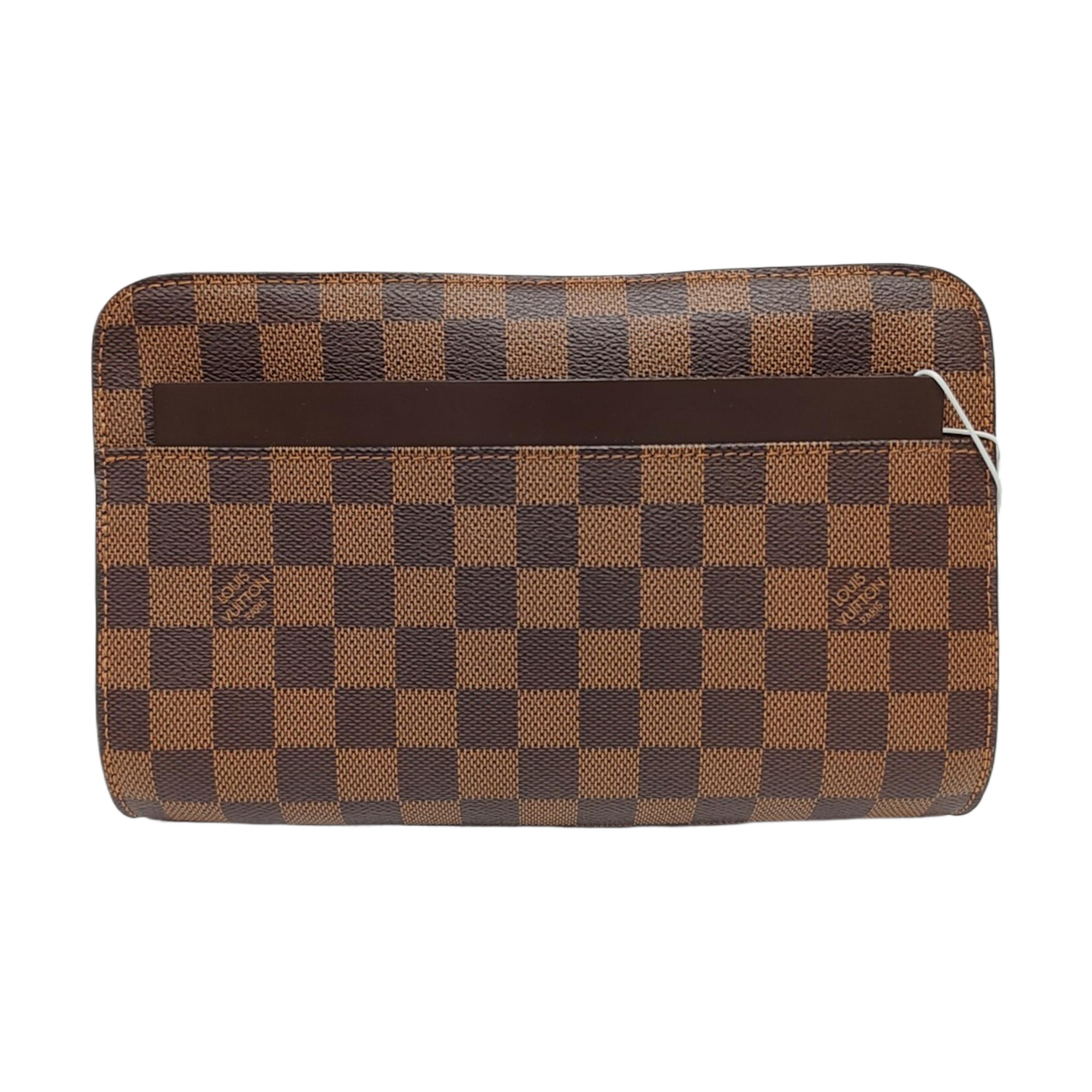 SAINT LOUIS Damier Ebene Coated Canvas Brown