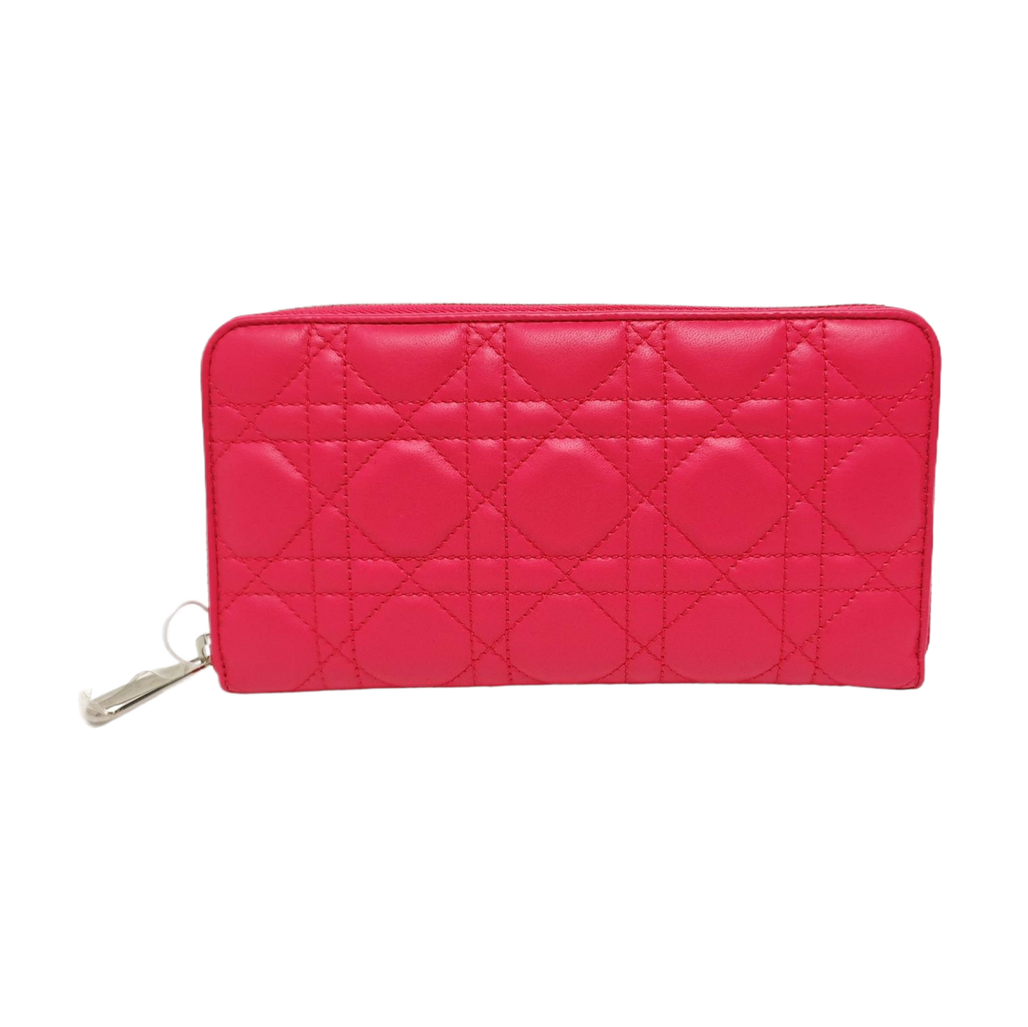 Lady Dior Small Quilted Lambskin Red Wallet