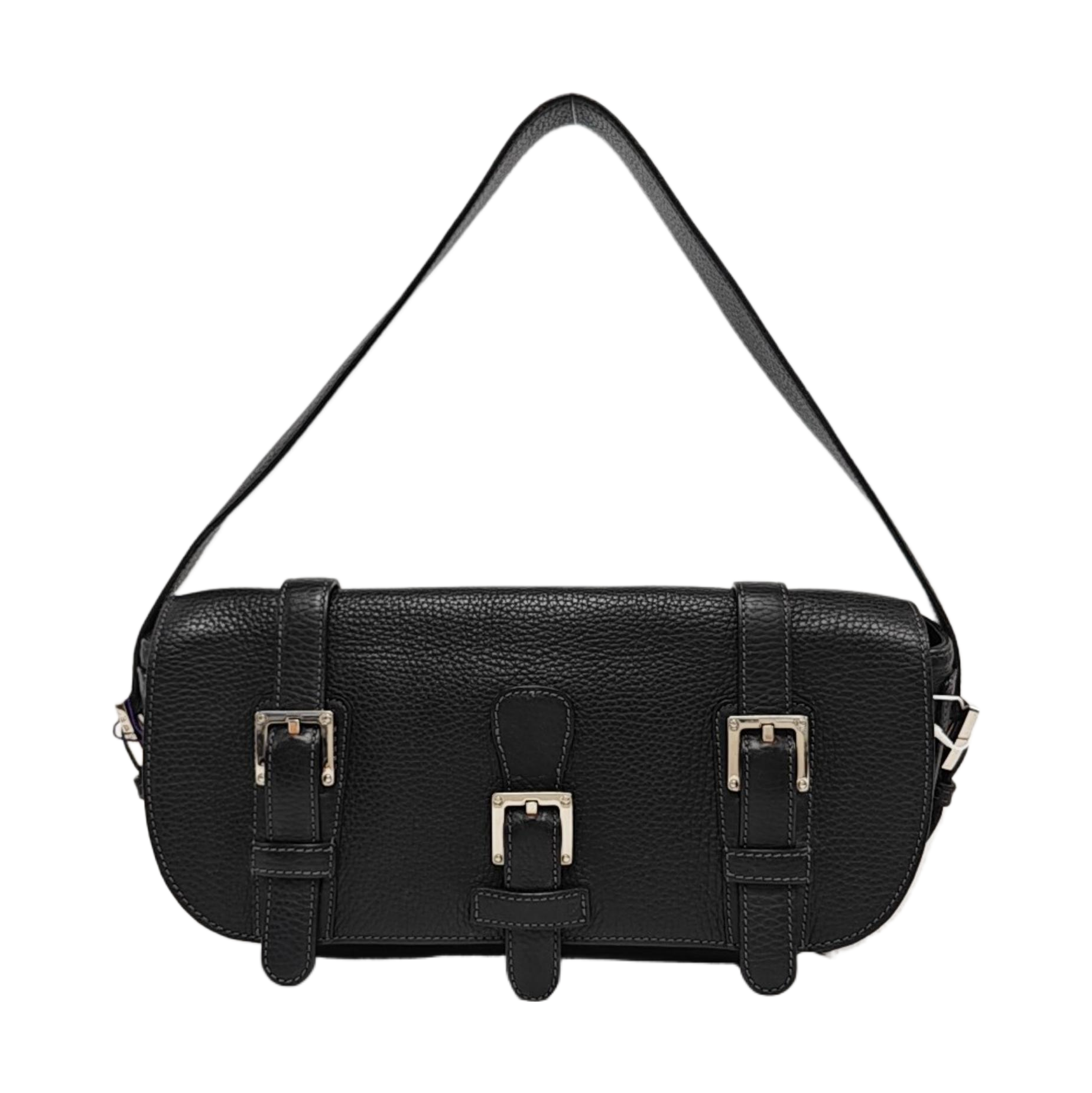 Calfskin Top Handle Bag Black