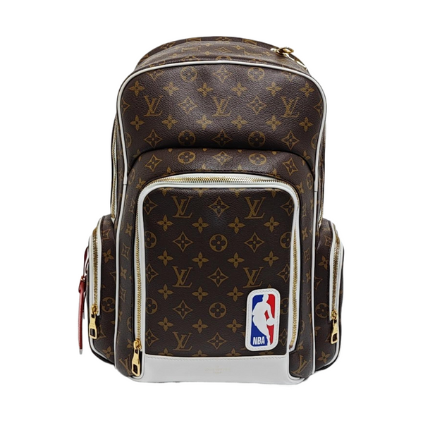 Monogram Coated Canvas Backpack Brown