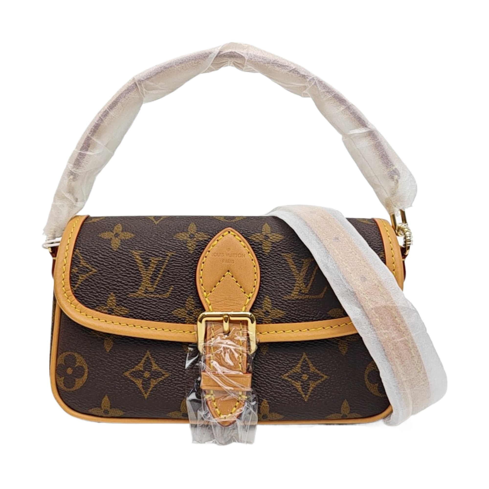 DIANE Nano Monogram Coated Canvas Brown