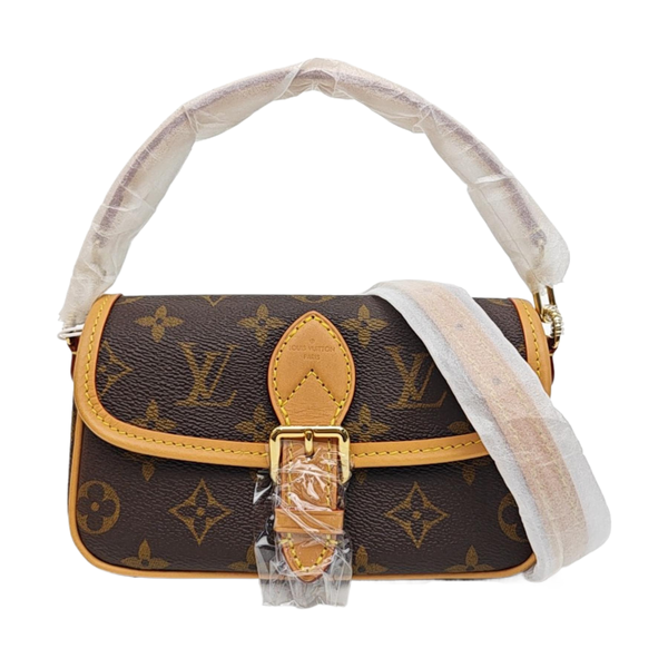 DIANE Nano Monogram Coated Canvas Brown