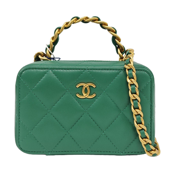 Quilted Lambskin Shoulder Bag Green
