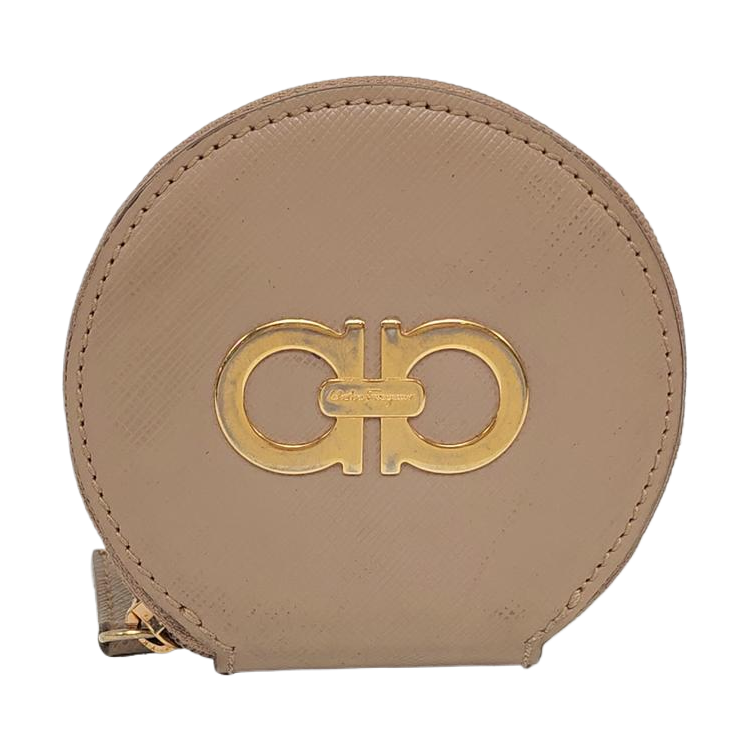 Leather Coin Purse Beige