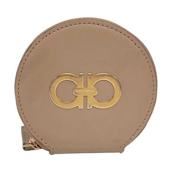 Leather Coin Purse Beige