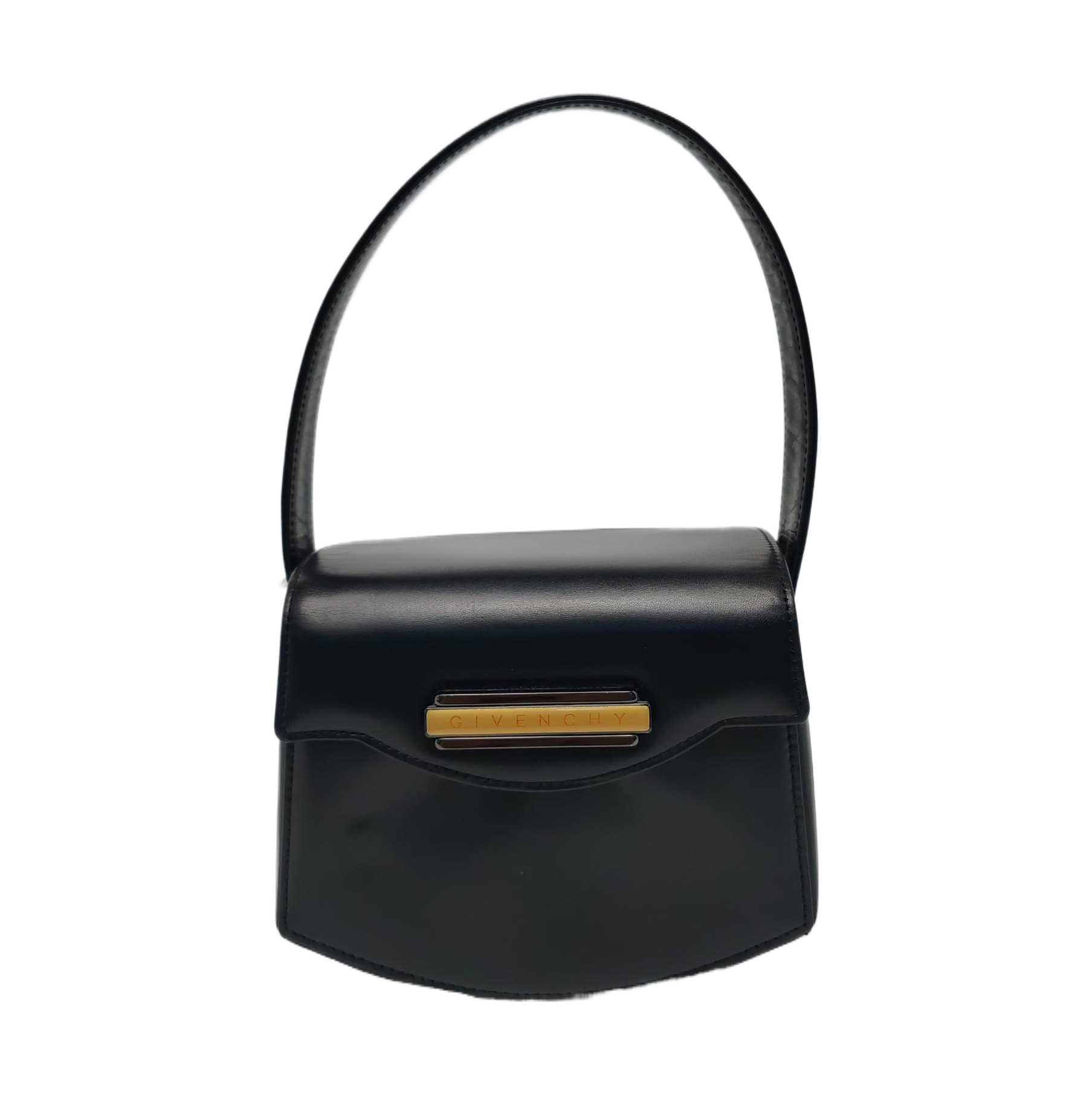 Calfskin Top Handle Bag Black