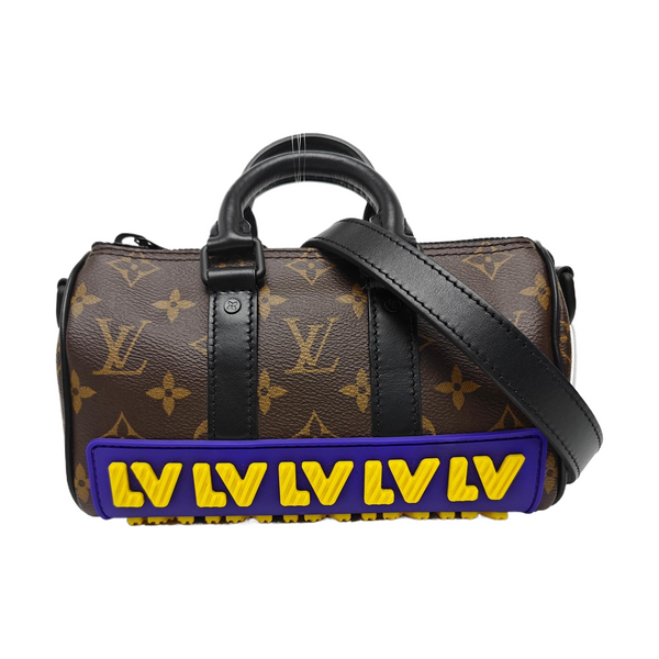 KEEPALL Nano Monogram Coated Canvas Brown