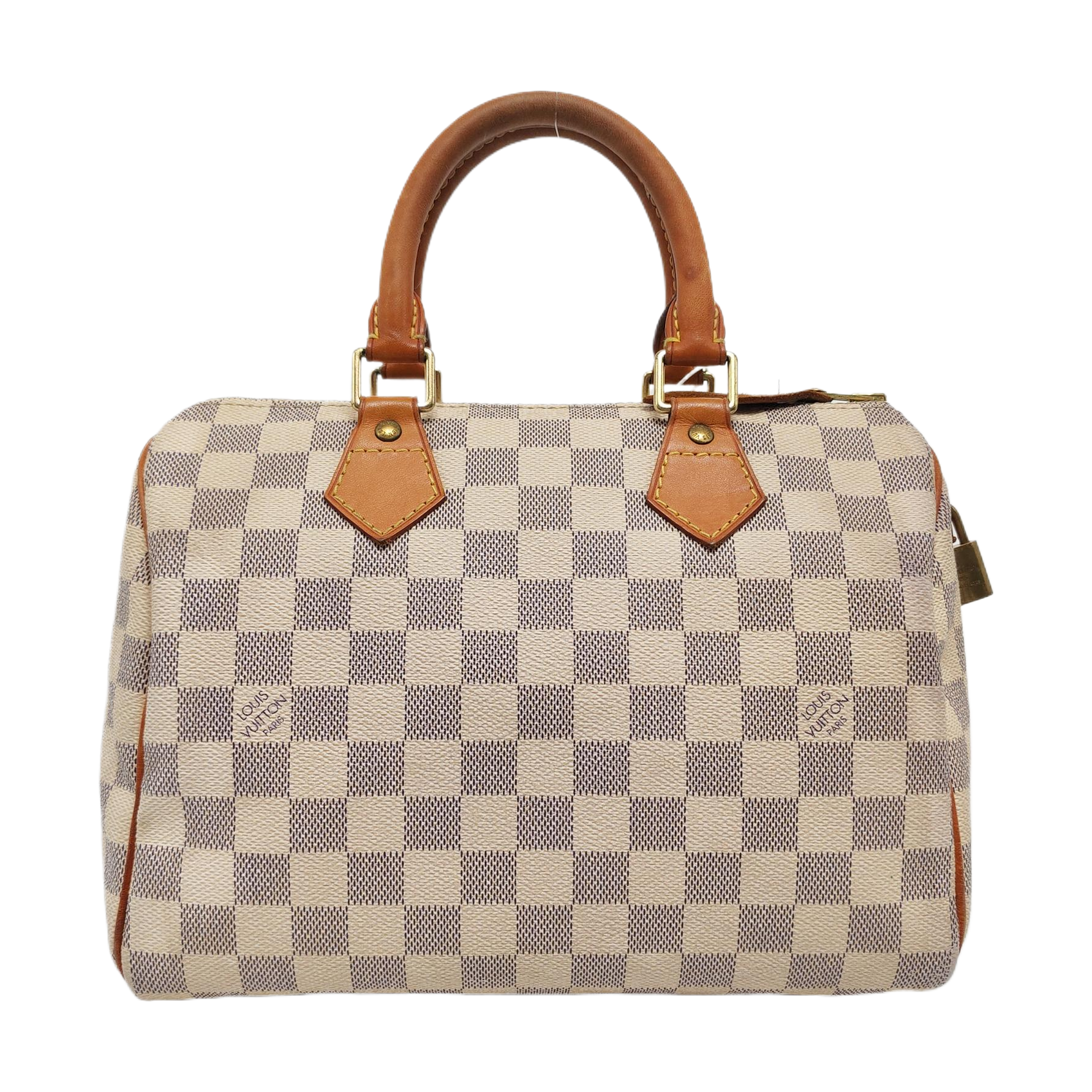 SPEEDY 25 Damier Azur Coated Canvas White