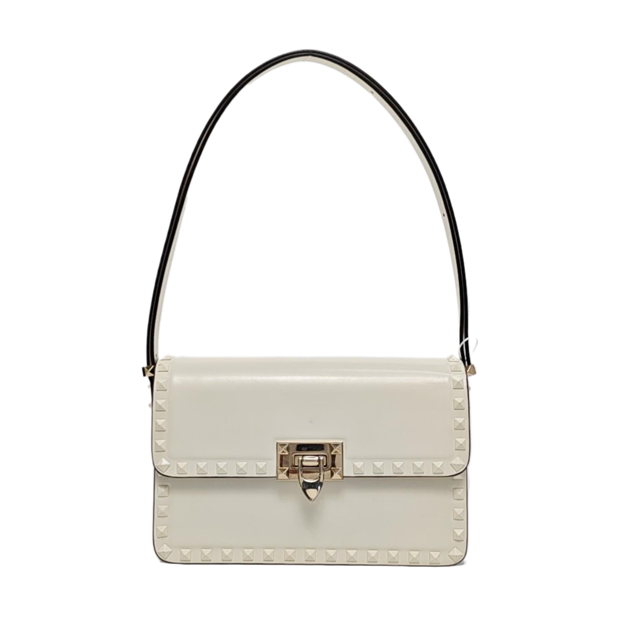 Rockstud Calfskin White