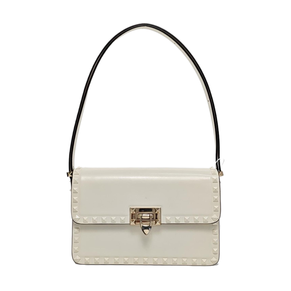 Rockstud Calfskin White