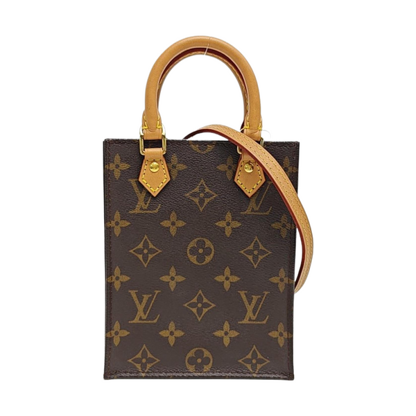 SAC PLAT Mini Monogram Coated Canvas Brown