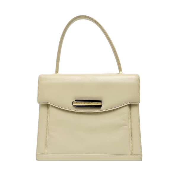 Calfskin Top Handle Bag Beige