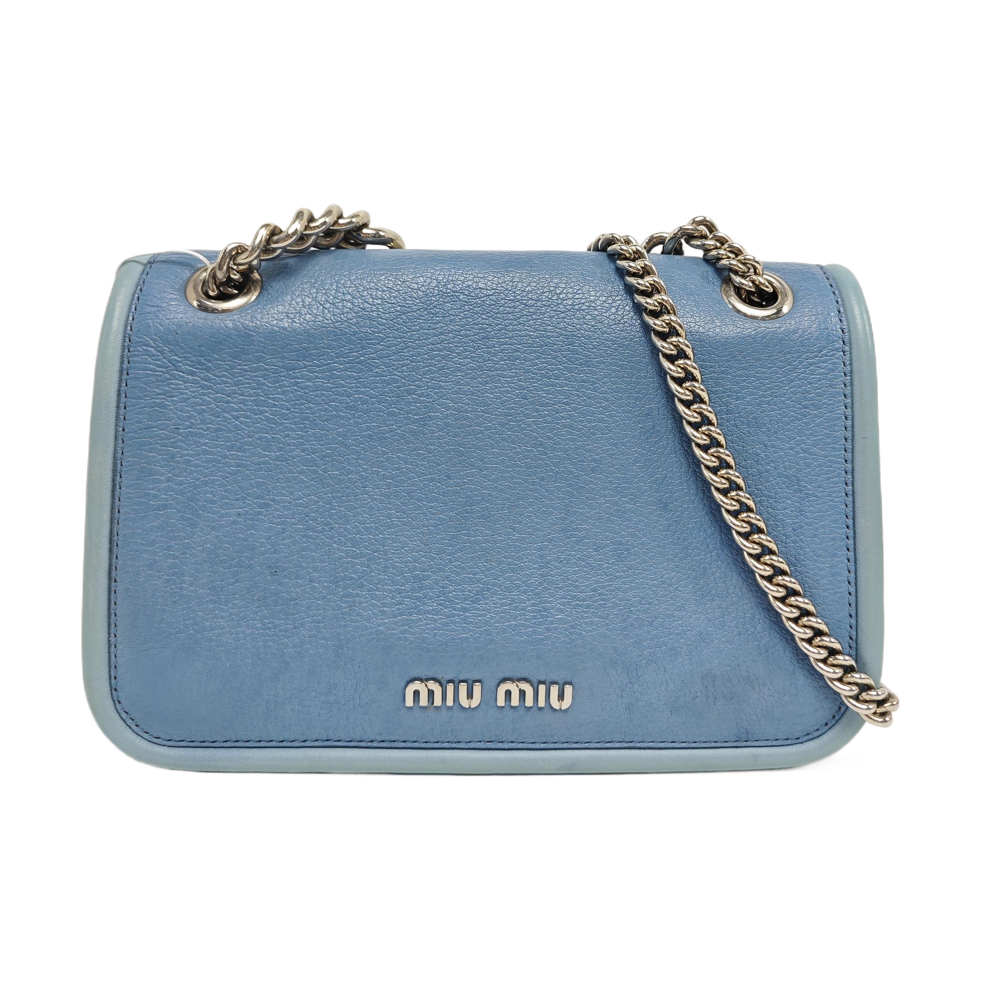 Calfskin Shoulder Bag Blue