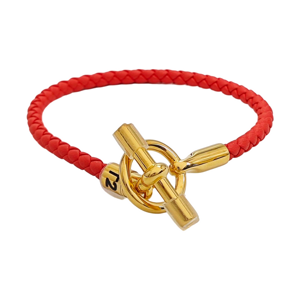 Glenan Leather Red Bangle