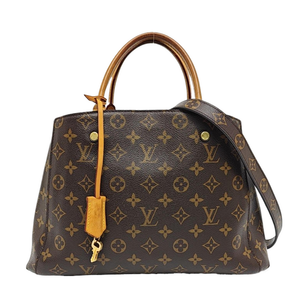 MONTAIGNE MM Monogram Coated Canvas Brown