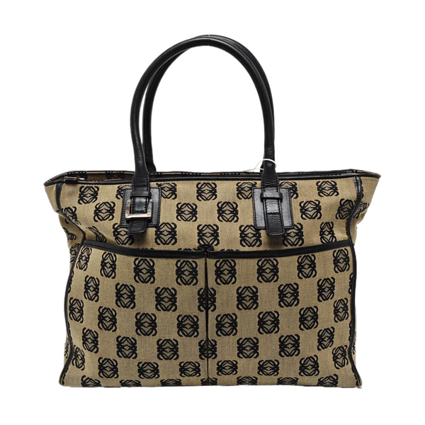 Monogram Canvas Tote Bag Beige