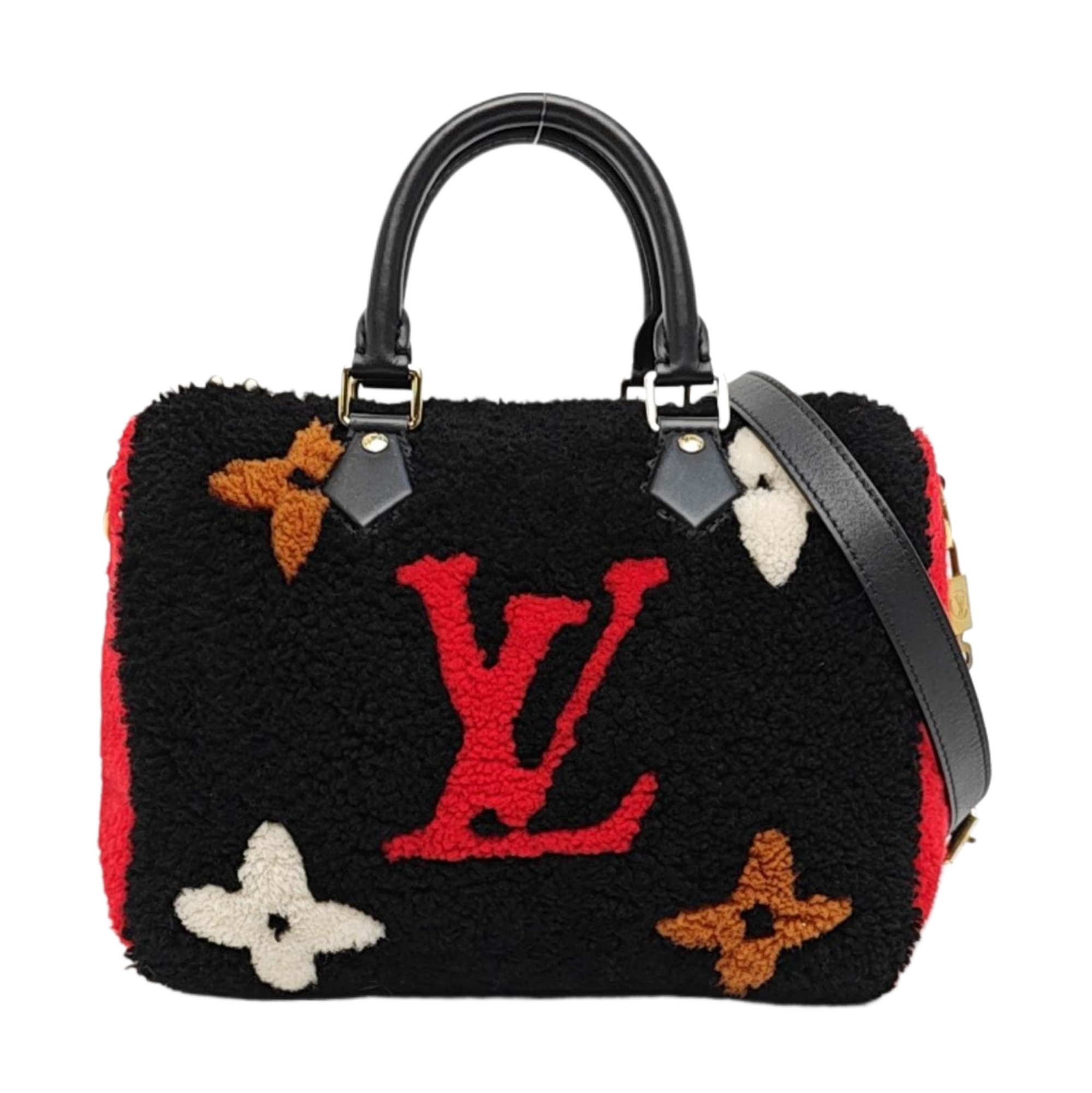 SPEEDY 25 Monogram Wool Black