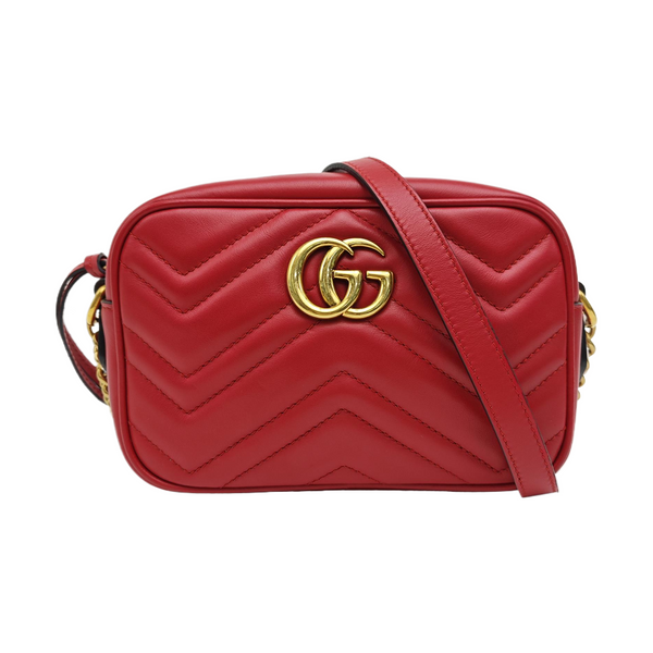 GG Marmont Super Mini Quilted Calfskin Red