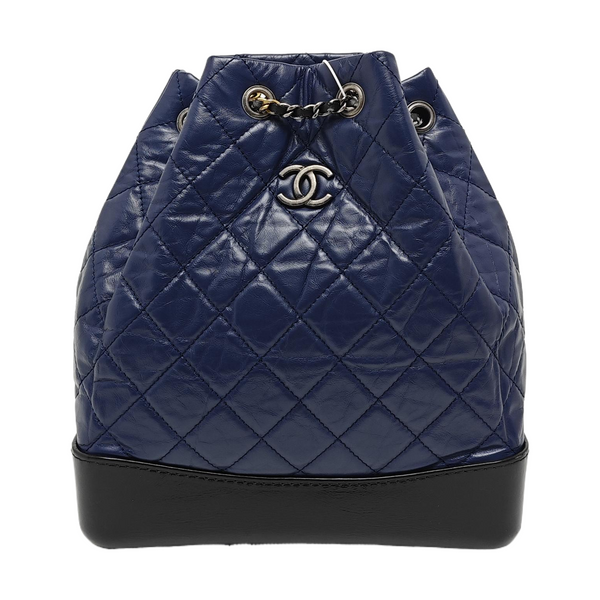 GABRIELLE Medium Quilted Calfskin Blue