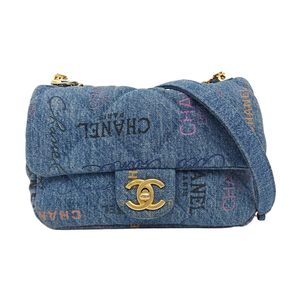 CLASSIC FLAP Mini Quilted Denim Blue