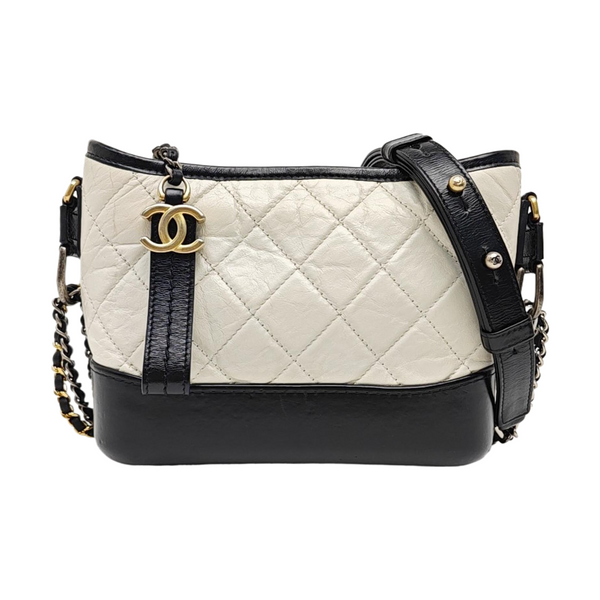 GABRIELLE Small Quilted Calfskin White