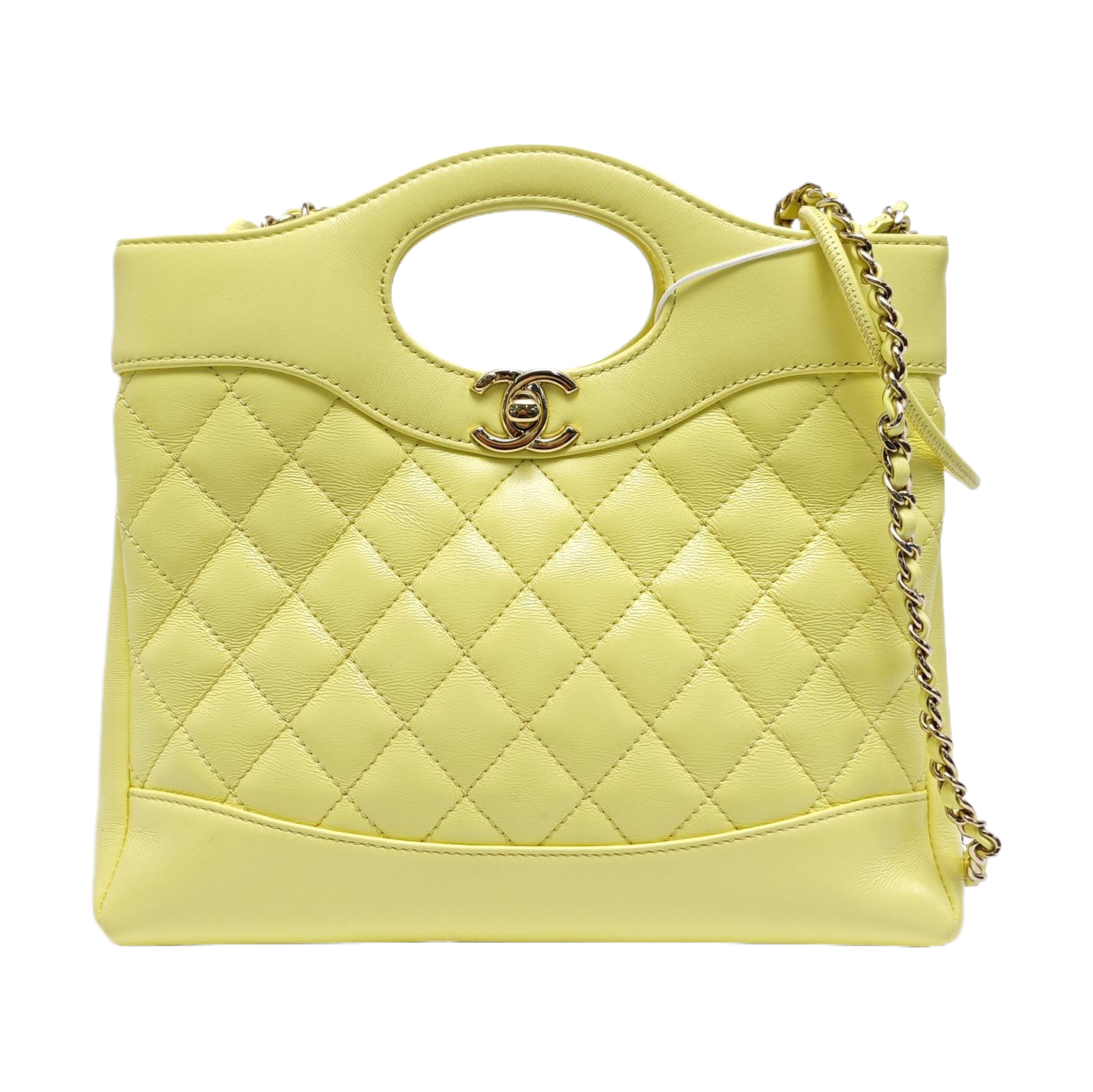 CHANEL 31 Mini Quilted Calfskin Yellow