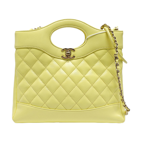 CHANEL 31 Mini Quilted Calfskin Yellow