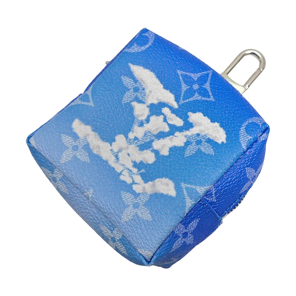 Coated Canvas Bag Charm Blue
