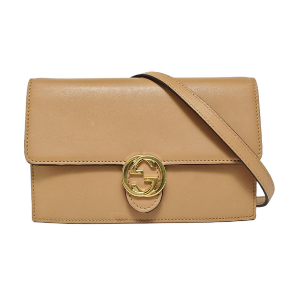 Interlocking G Small Calfskin Brown