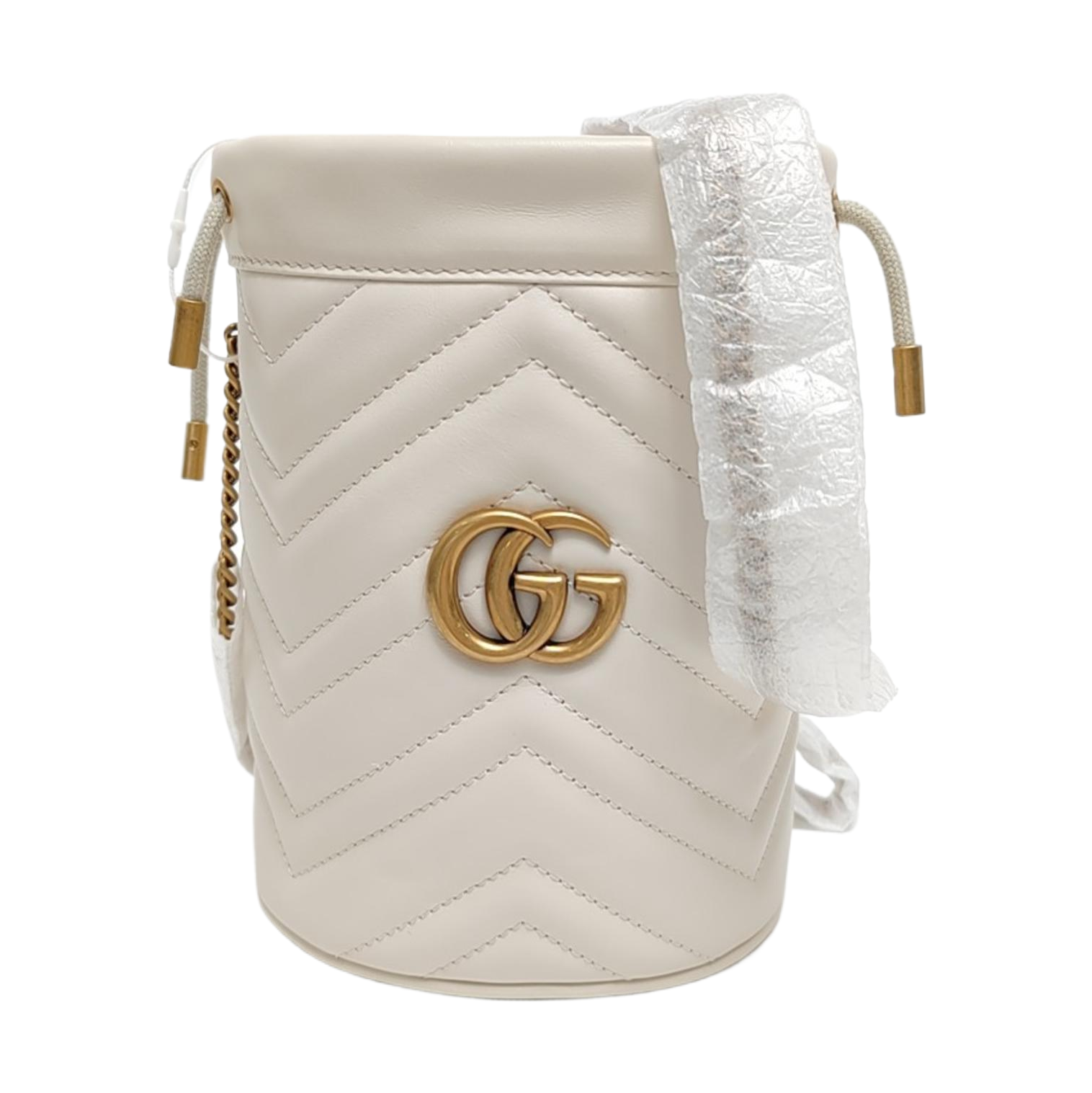 GG Marmont Mini Quilted Calfskin White