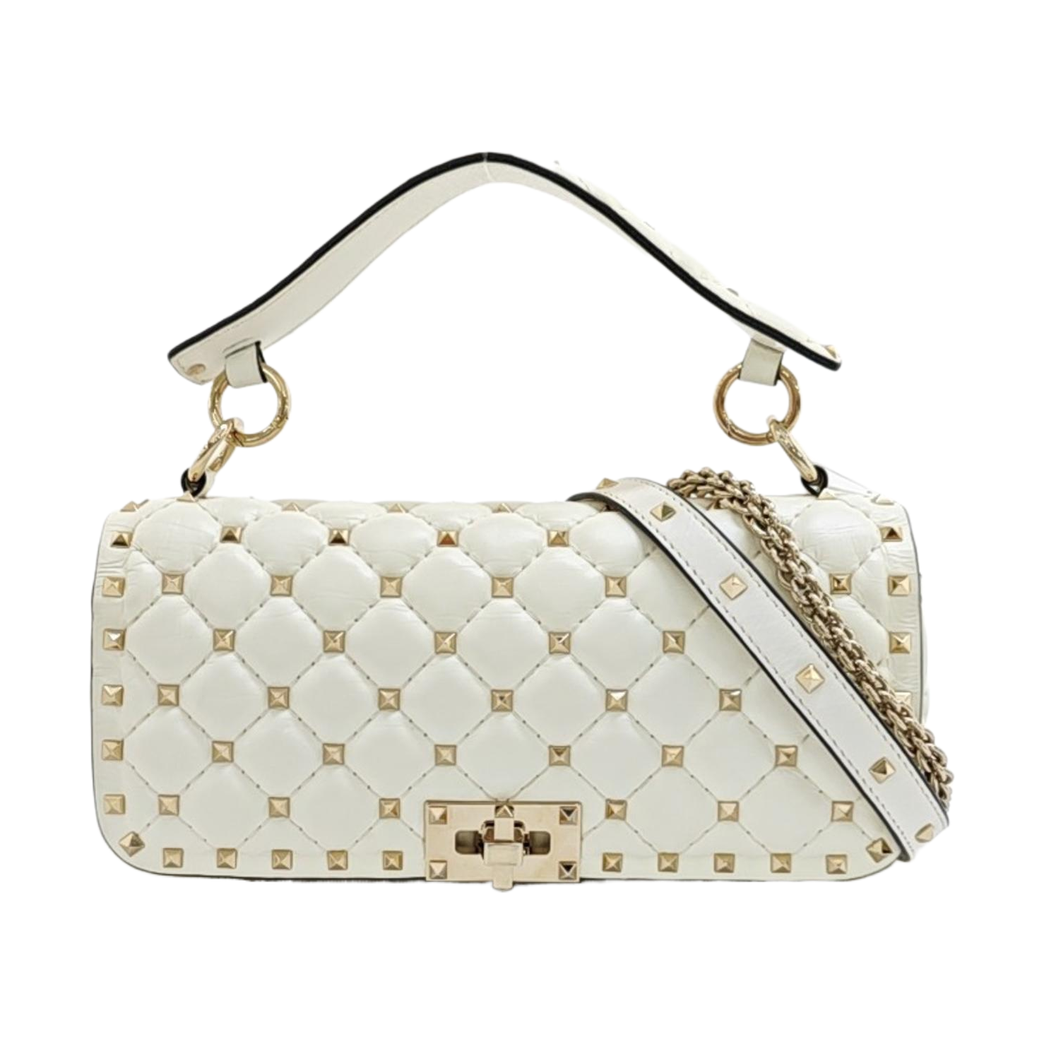 Spike Up Quilted Lambskin White