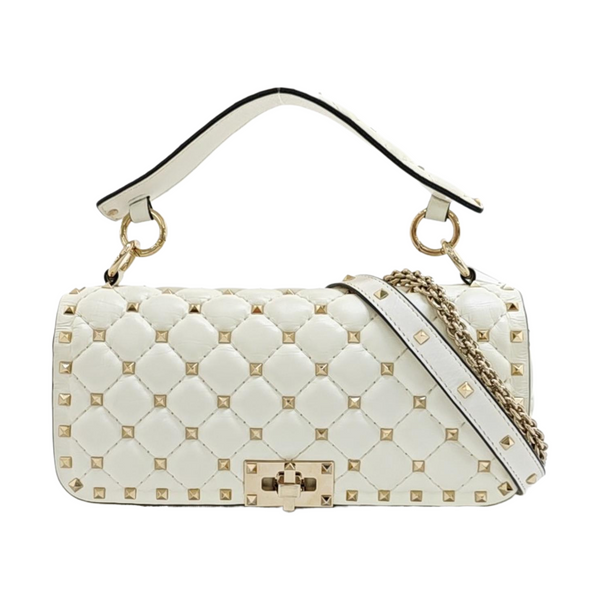 Spike Up Quilted Lambskin White