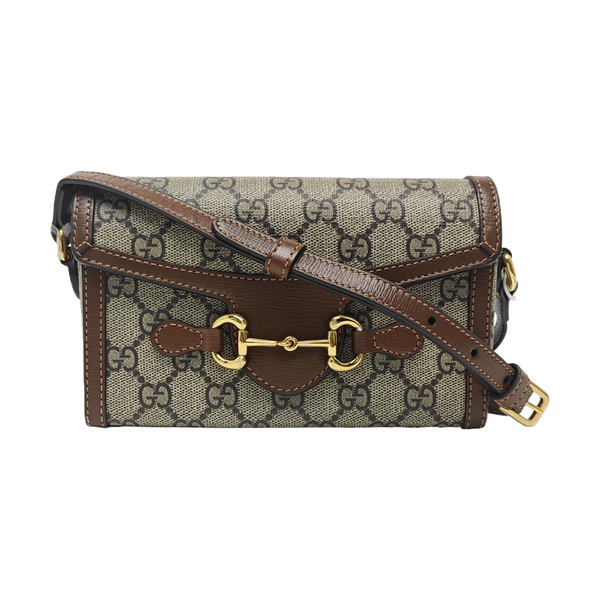 Horsebit 1955 Mini Monogram Coated Canvas Beige