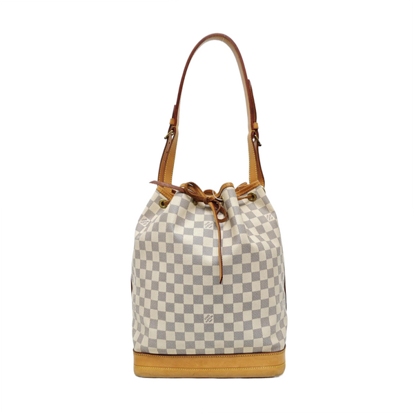 NOÉ GM Damier Azur Coated Canvas White