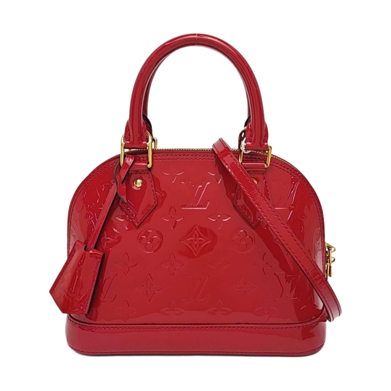 ALMA BB Monogram Patent Leather Red