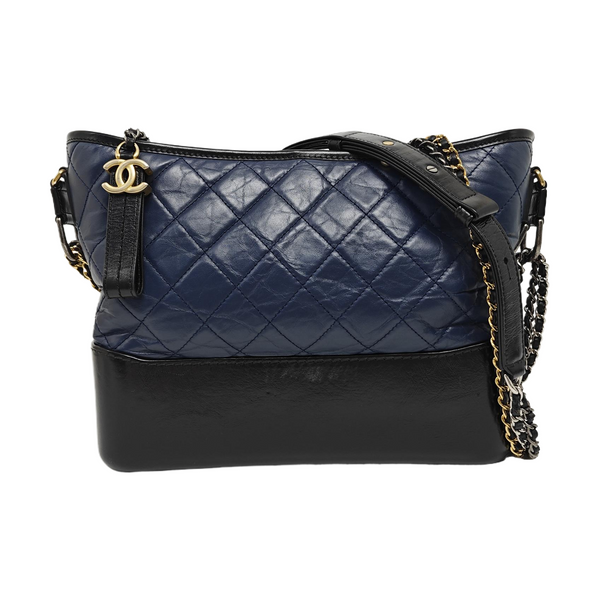 GABRIELLE Medium Quilted Calfskin Blue