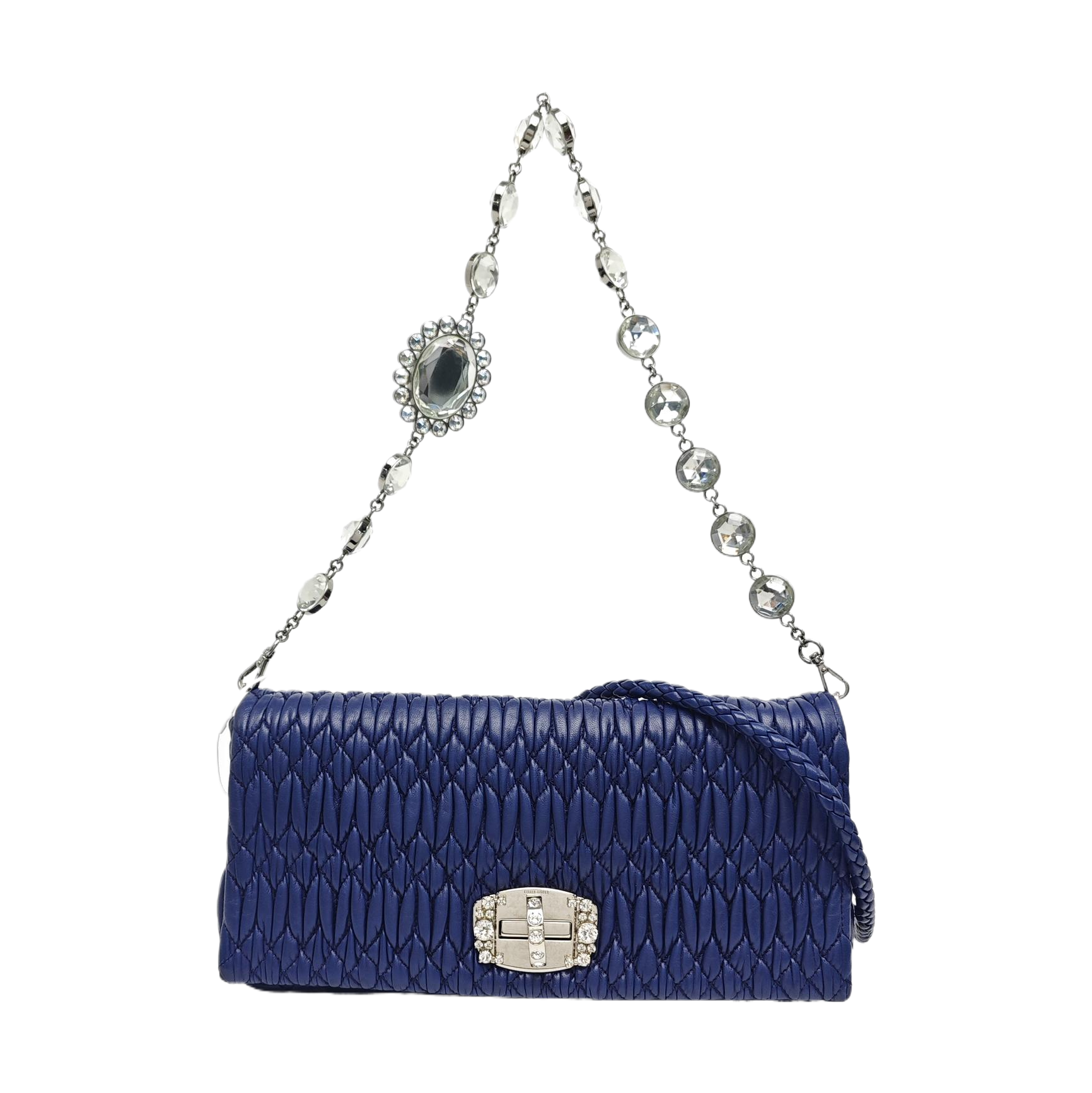 Quilted Lambskin Shoulder Bag Blue