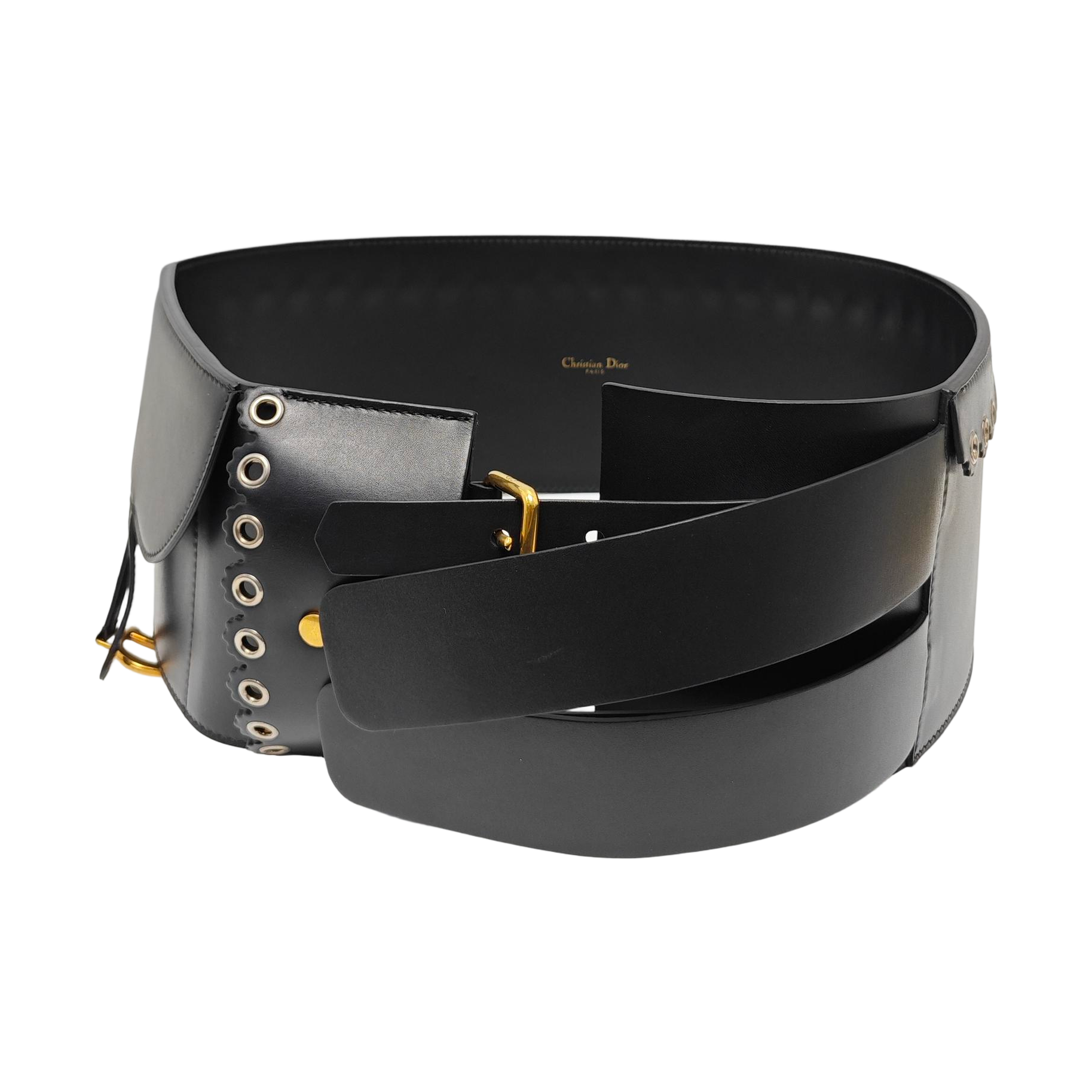 Leather Waist Cincher Black