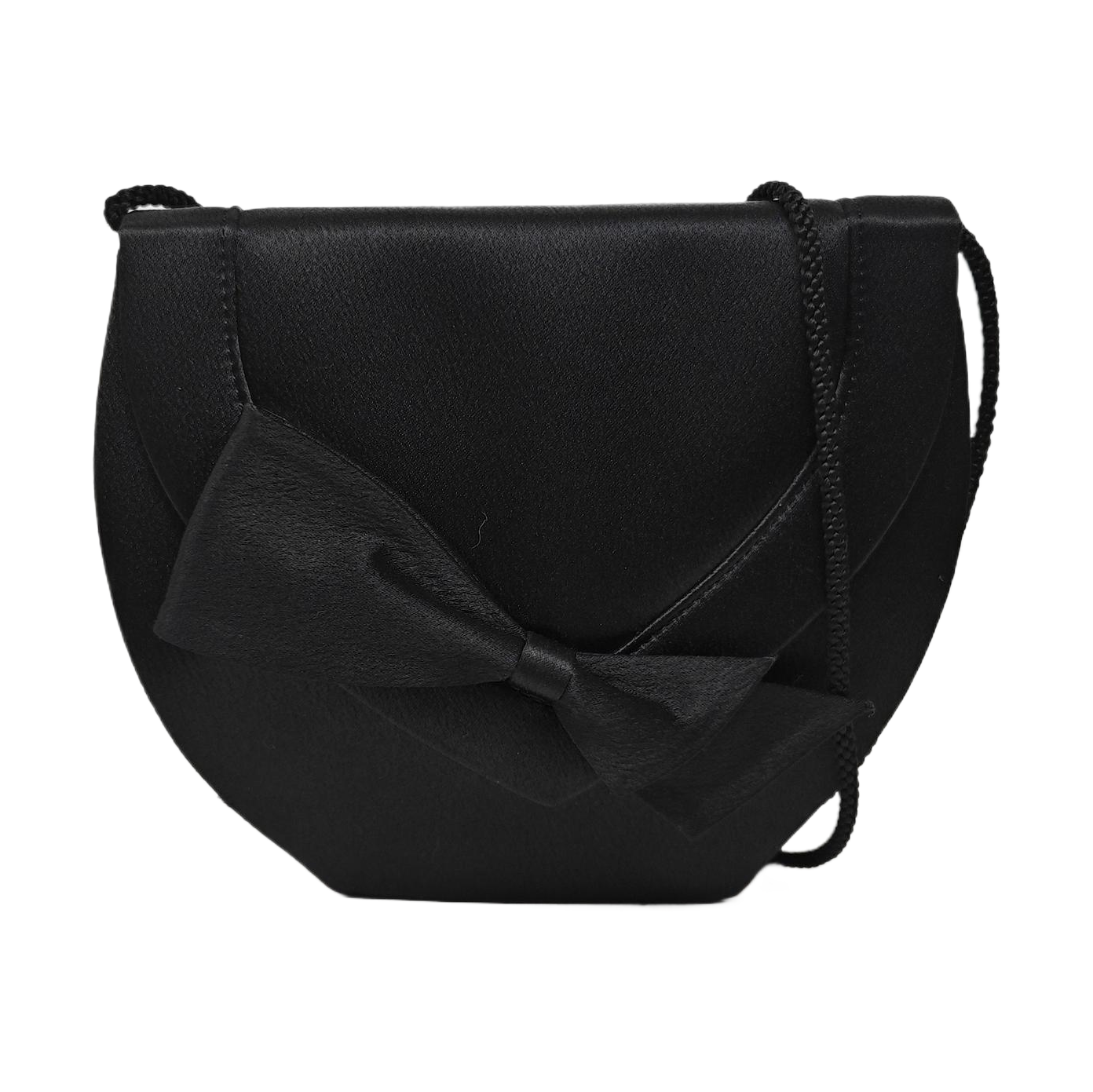 Silk Satin Shoulder Bag Black