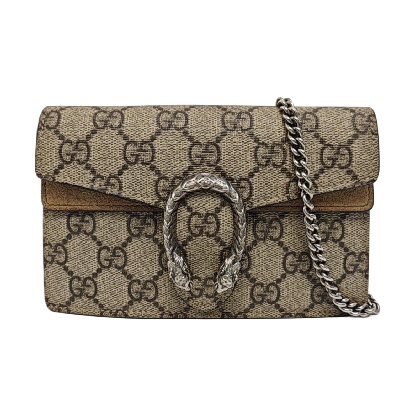 Dionysus Super Mini Monogram Coated Canvas Beige