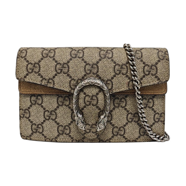 Dionysus Super Mini Monogram Coated Canvas Beige