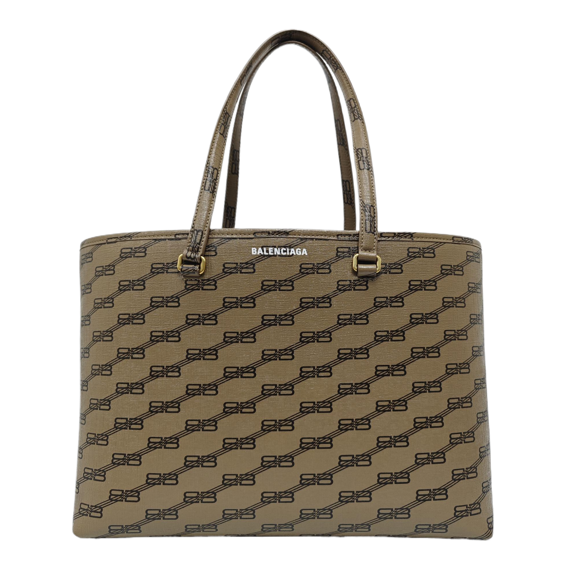 Coated Canvas Tote Bag Brown
