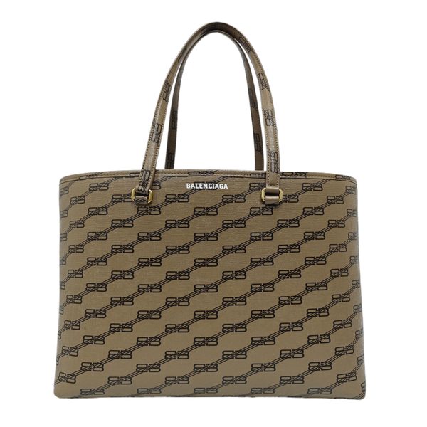 Coated Canvas Tote Bag Brown
