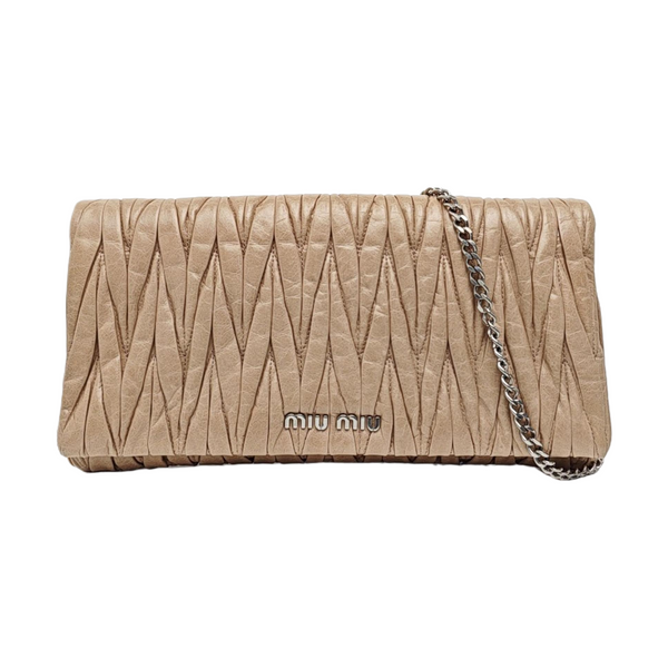 Miu Délice Quilted Lambskin Beige