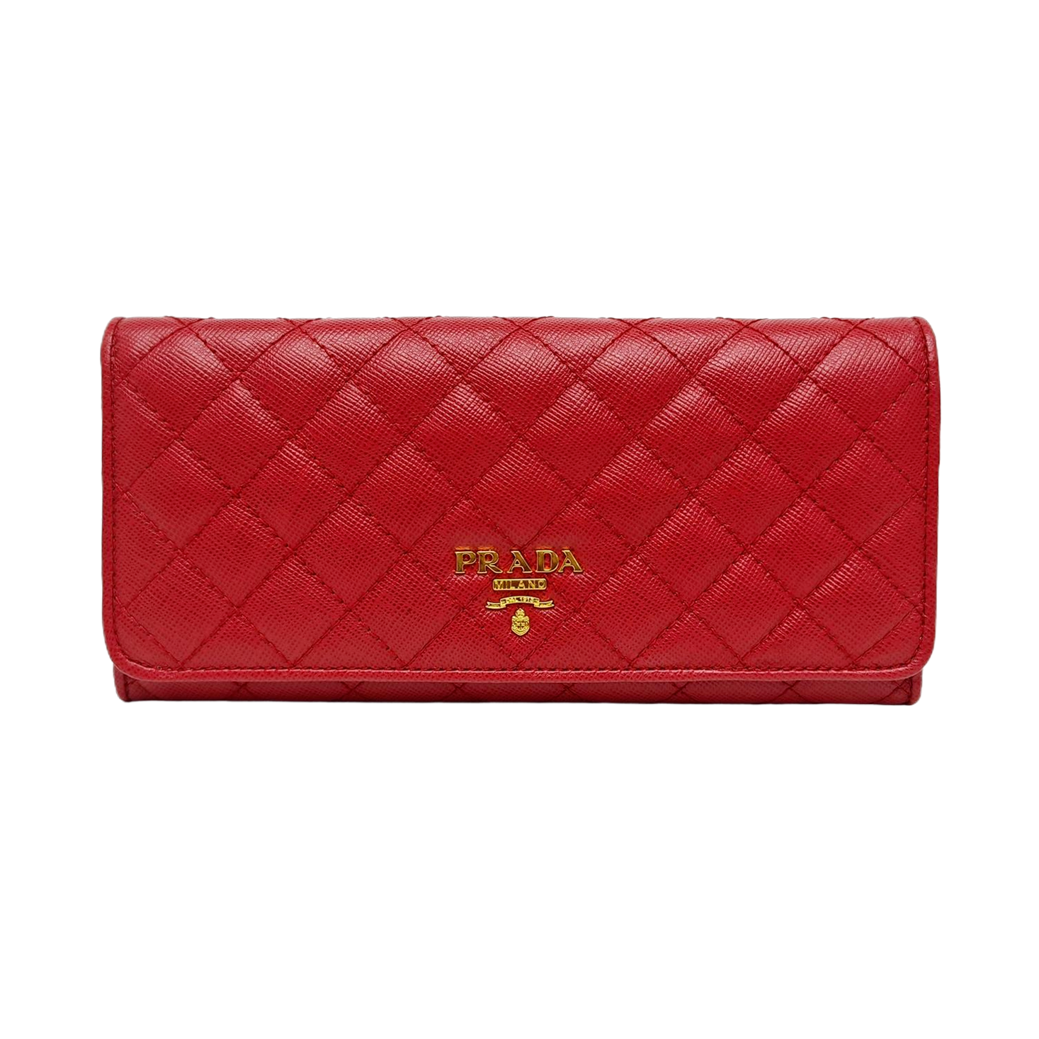 Quilted Calfskin Wallet Red