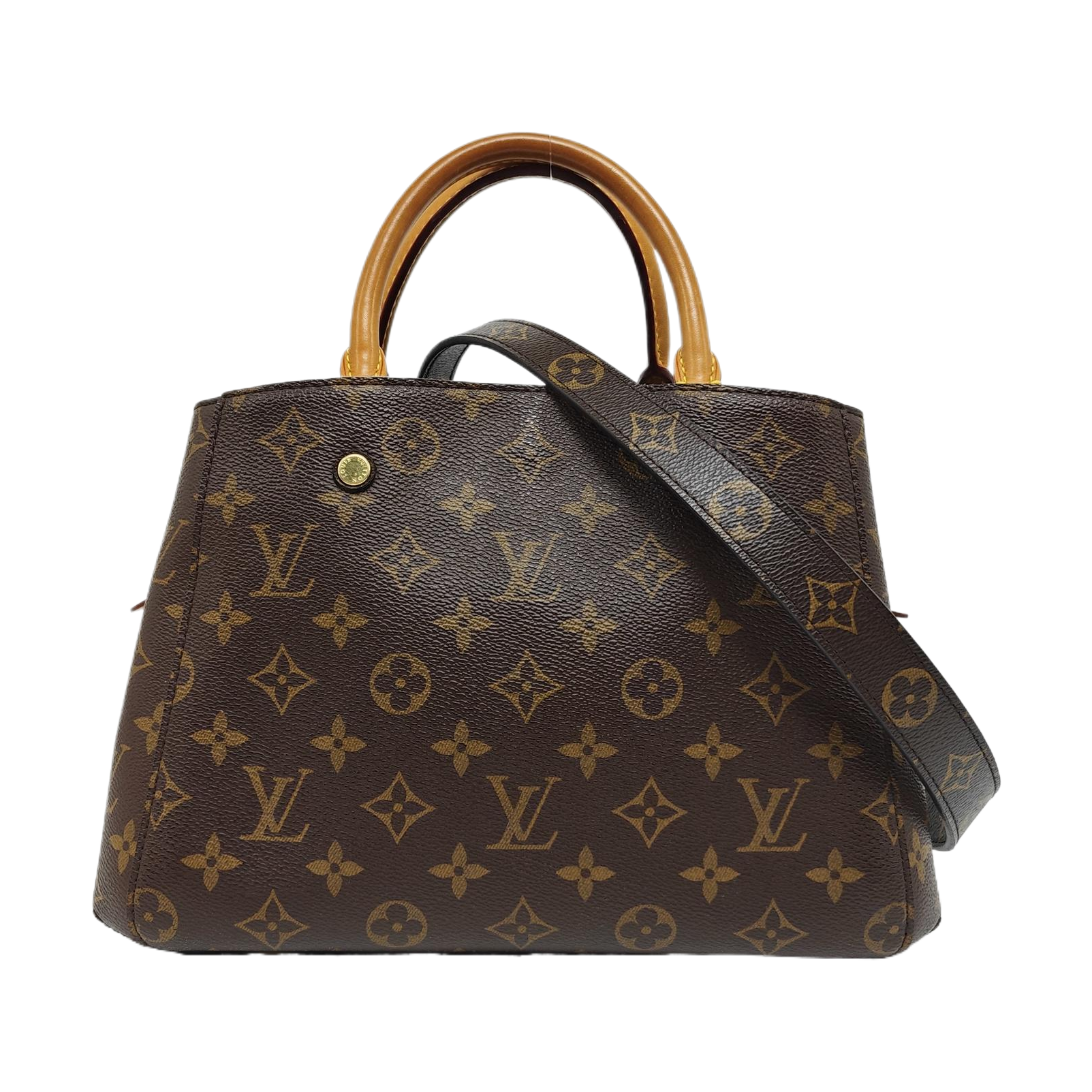 MONTAIGNE BB Monogram Coated Canvas Brown